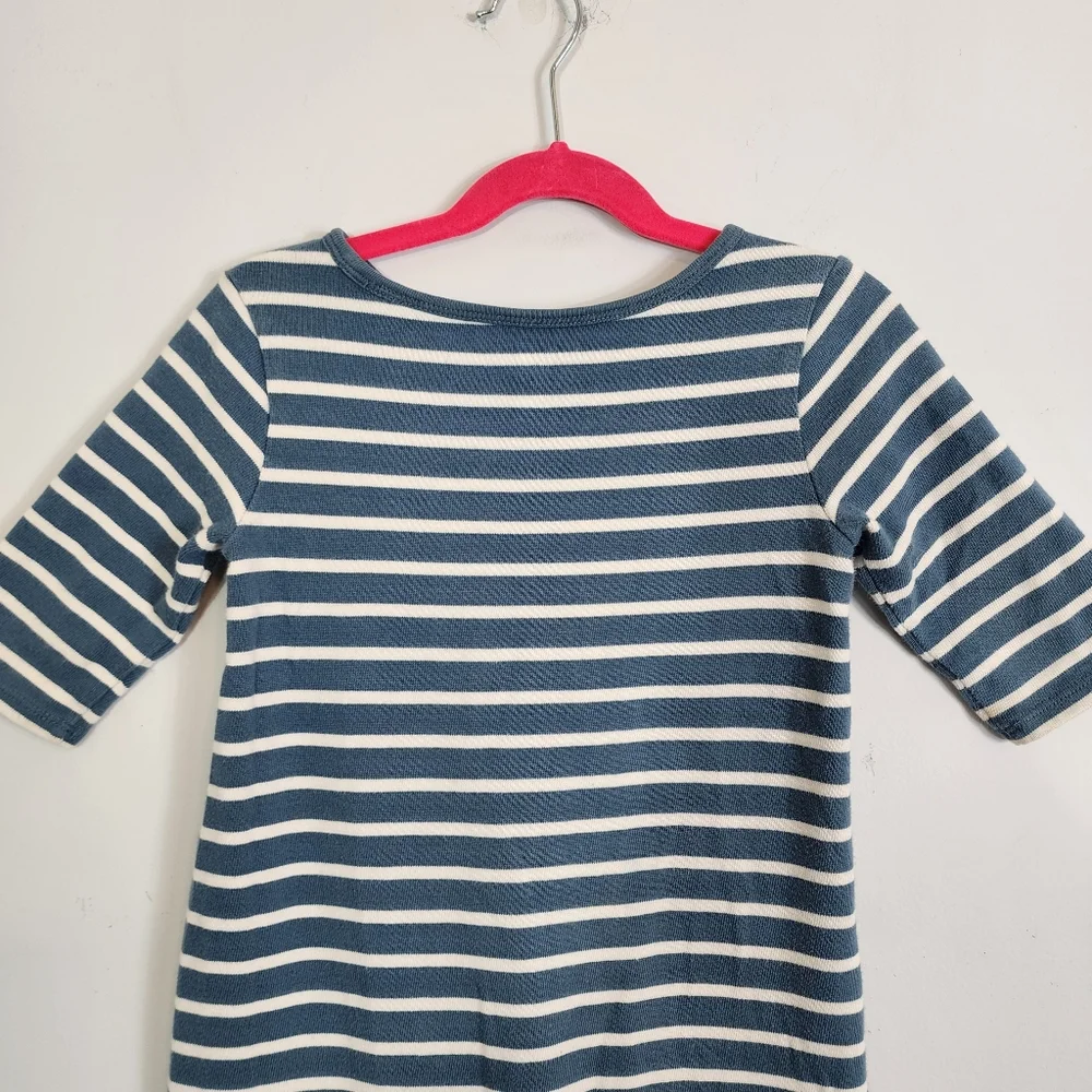 Tea Collection Yumi Floral Embroidered 100% Cotton Striped Dress Girls Size 6 - Picture 6 of 11